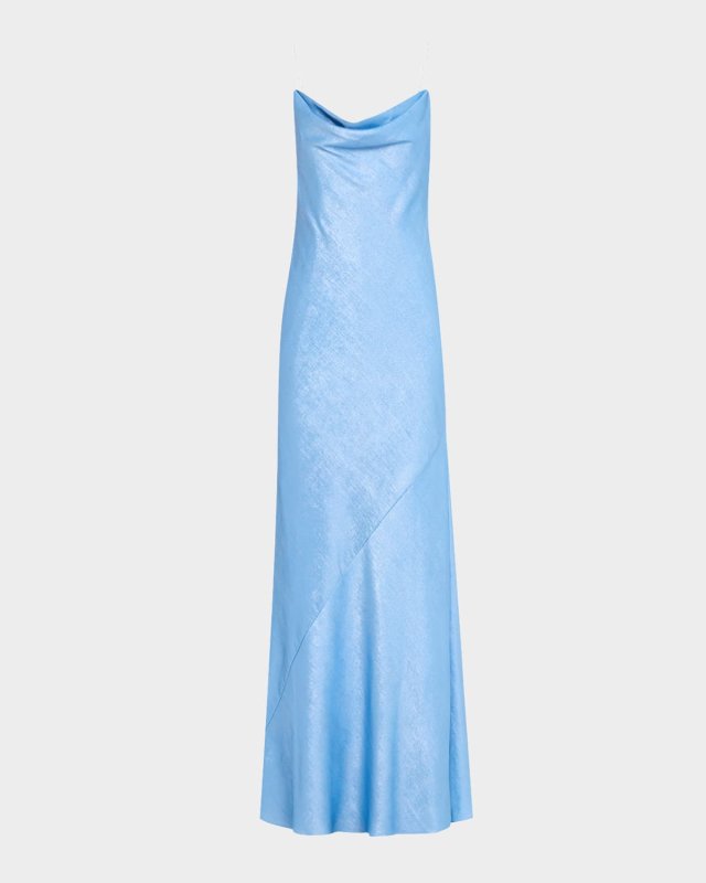 Lola Backless Cowl-Neck Gown